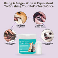 Pet Teeth Cleaning Finger Wipes