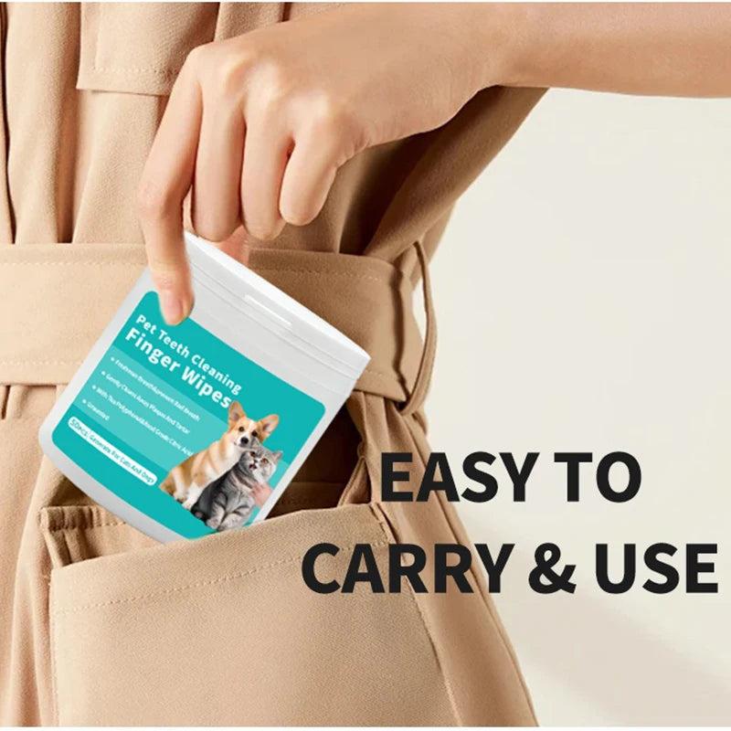 Pet Teeth Cleaning Finger Wipes